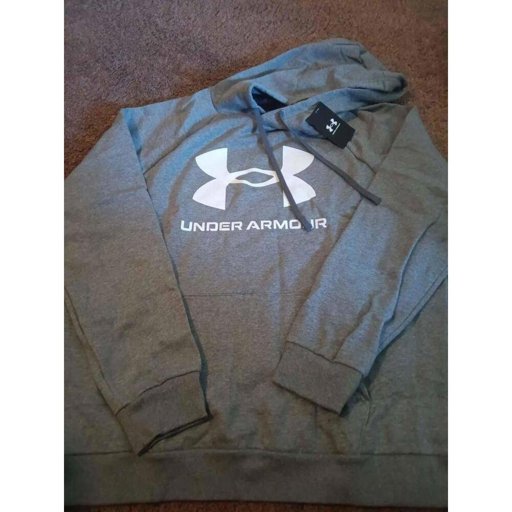 New Mens Under Armour Gray Fleece Loose Hoodie Sweatshirt Size XL